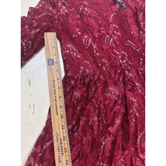 Kensie Womens Flare Lace A-line Dress, rich Red XL New With Tags Xl/eg/tg - Picture 11 of 11